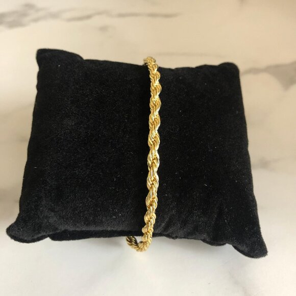 Gold Twisted Rope Bracelet - Picture 1 of 6